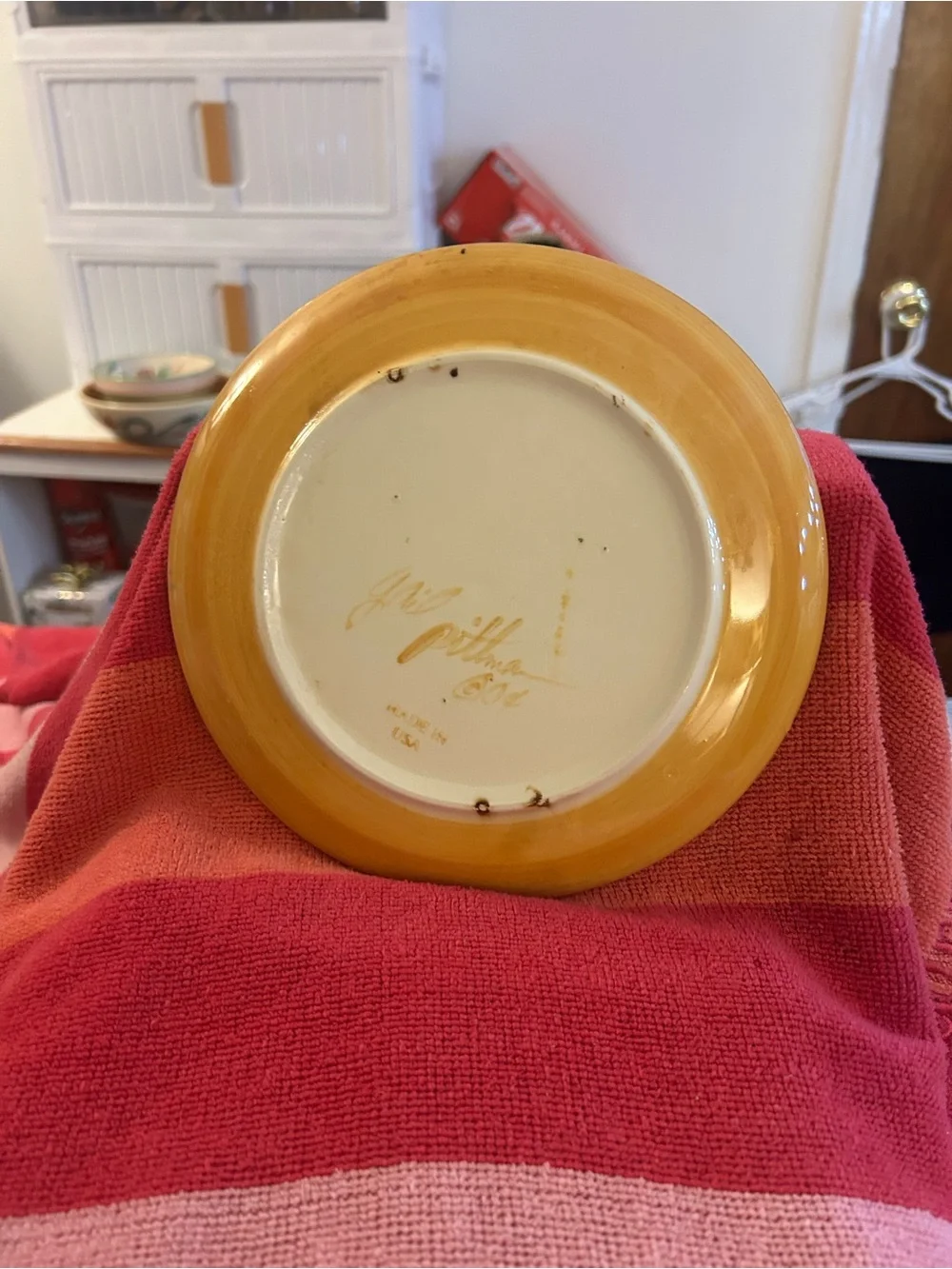 Gail Pittman kaleidoscope yellow salad plate